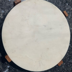 Hearth & Hand with Magnolia marble and wood footed Round 11.5